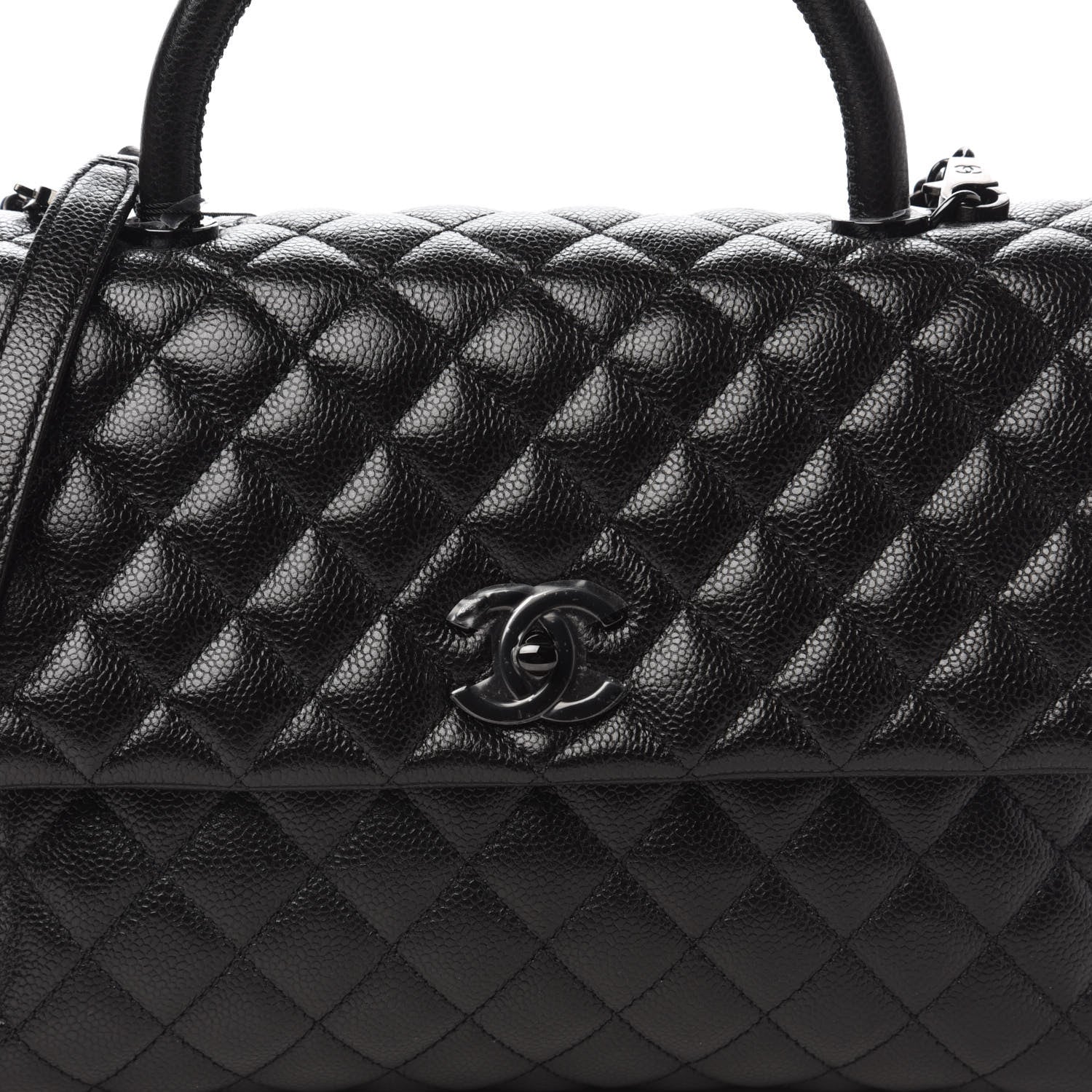 Chanel Caviar Quilted Medium Coco Handle Flap So Black 10 of 10