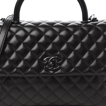 Chanel Caviar Quilted Medium Coco Handle Flap So Black 10 of 10