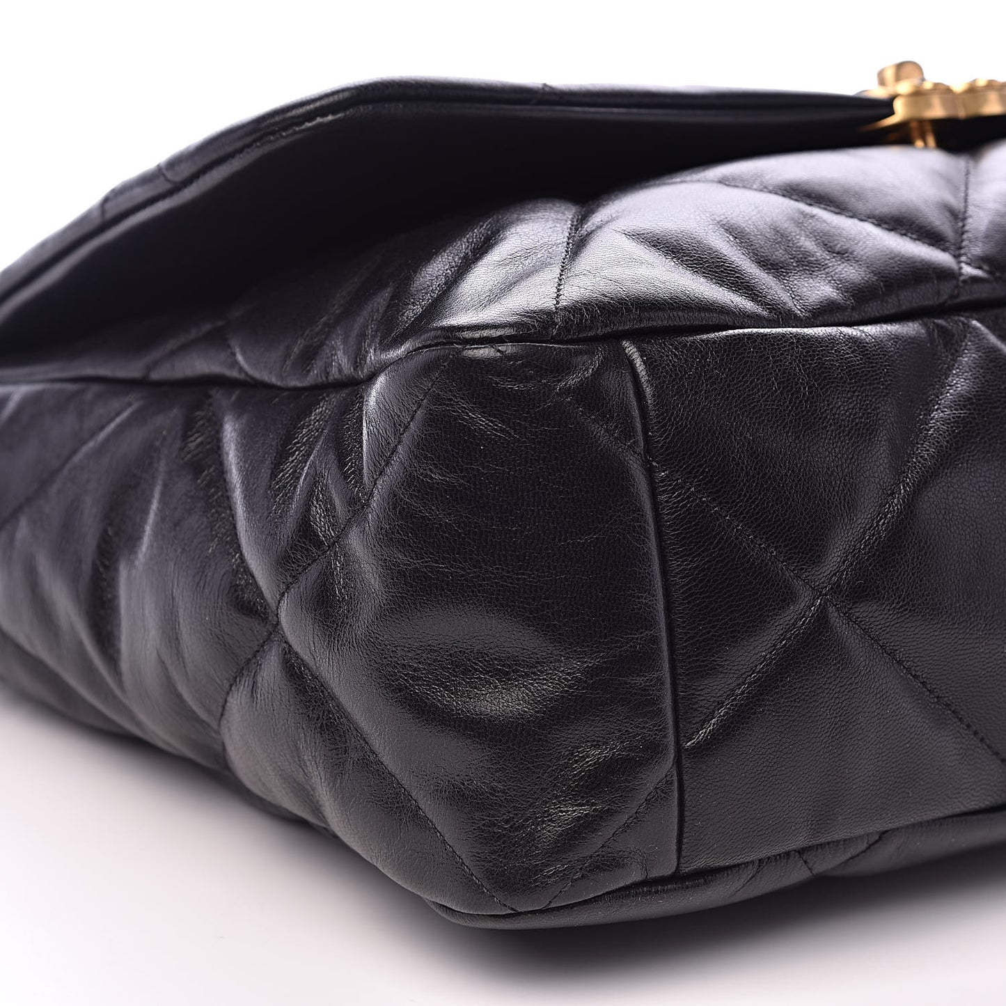 Goatskin Quilted Maxi 19 Flap Black