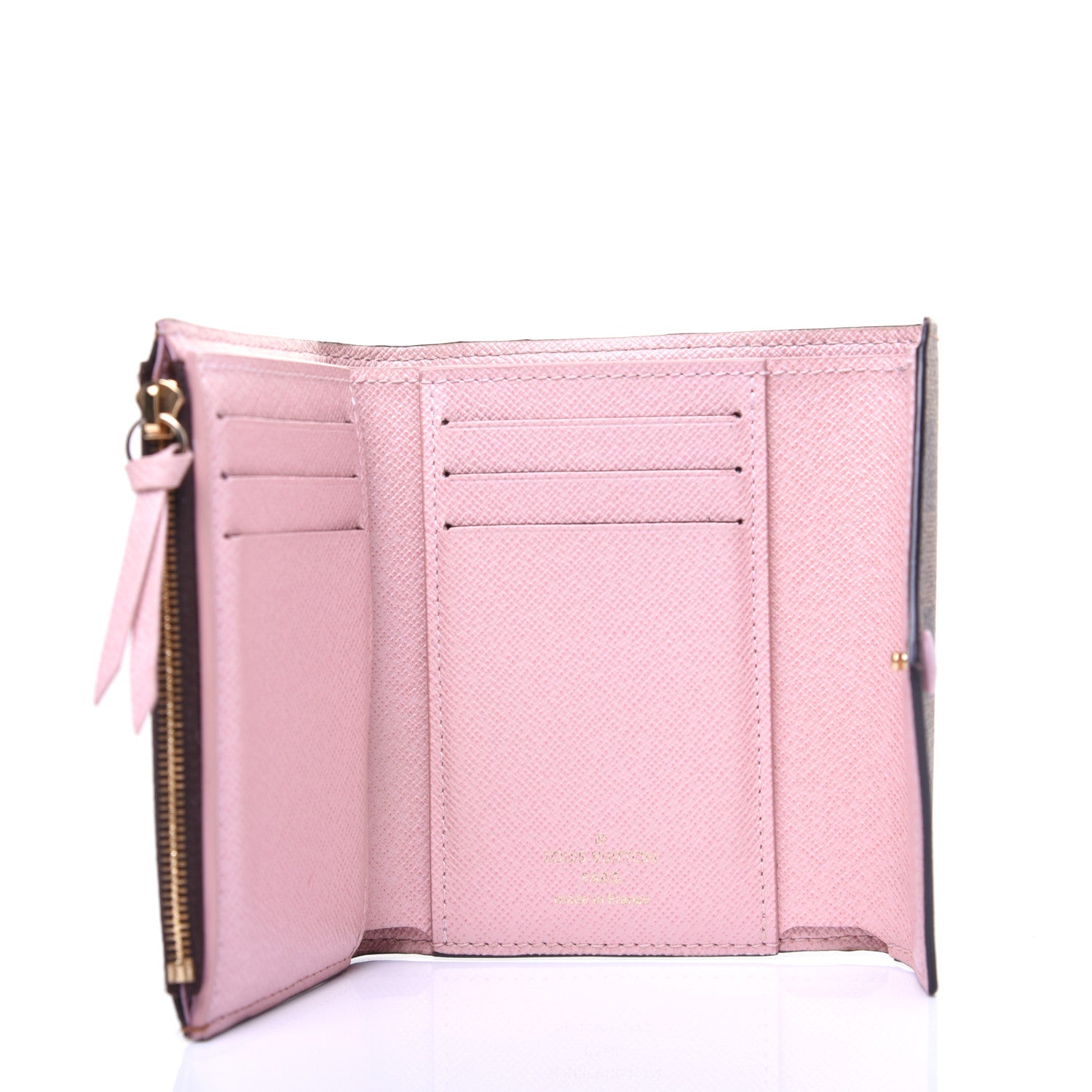 Louis Vuitton Damier Ebene Victorine Wallet Rose Ballerine 5 of 8