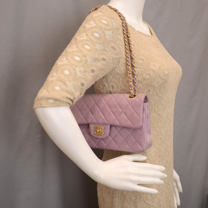 Chanel Lambskin Quilted Small Double Flap Lilac 2 of 9