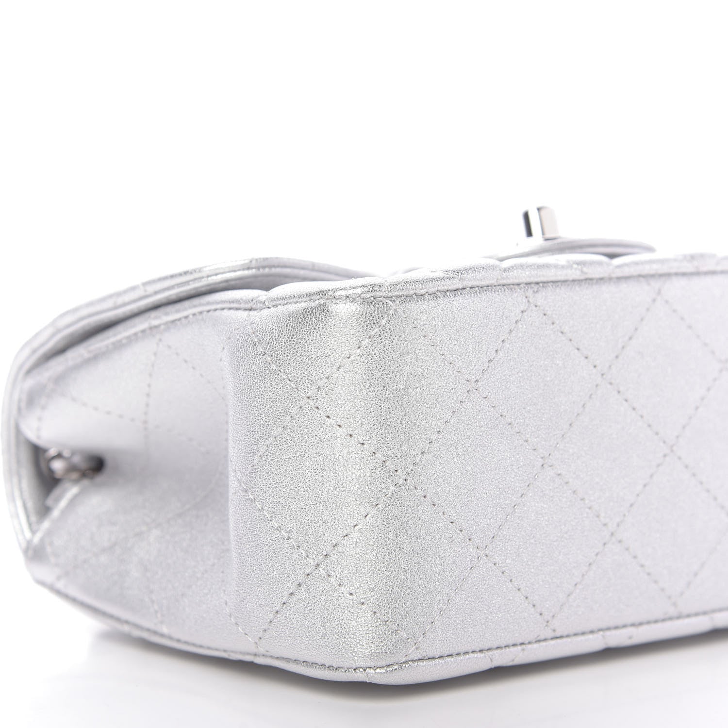Chanel Metallic Lambskin Quilted Mini Square Flap Silver 6 of 10
