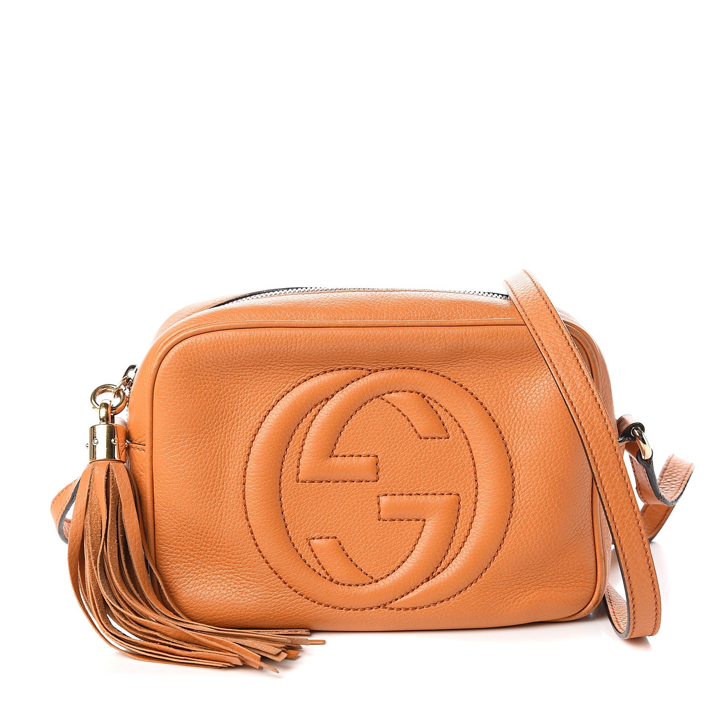 Pebbled Calfskin Small Soho Disco Bag Curcuma