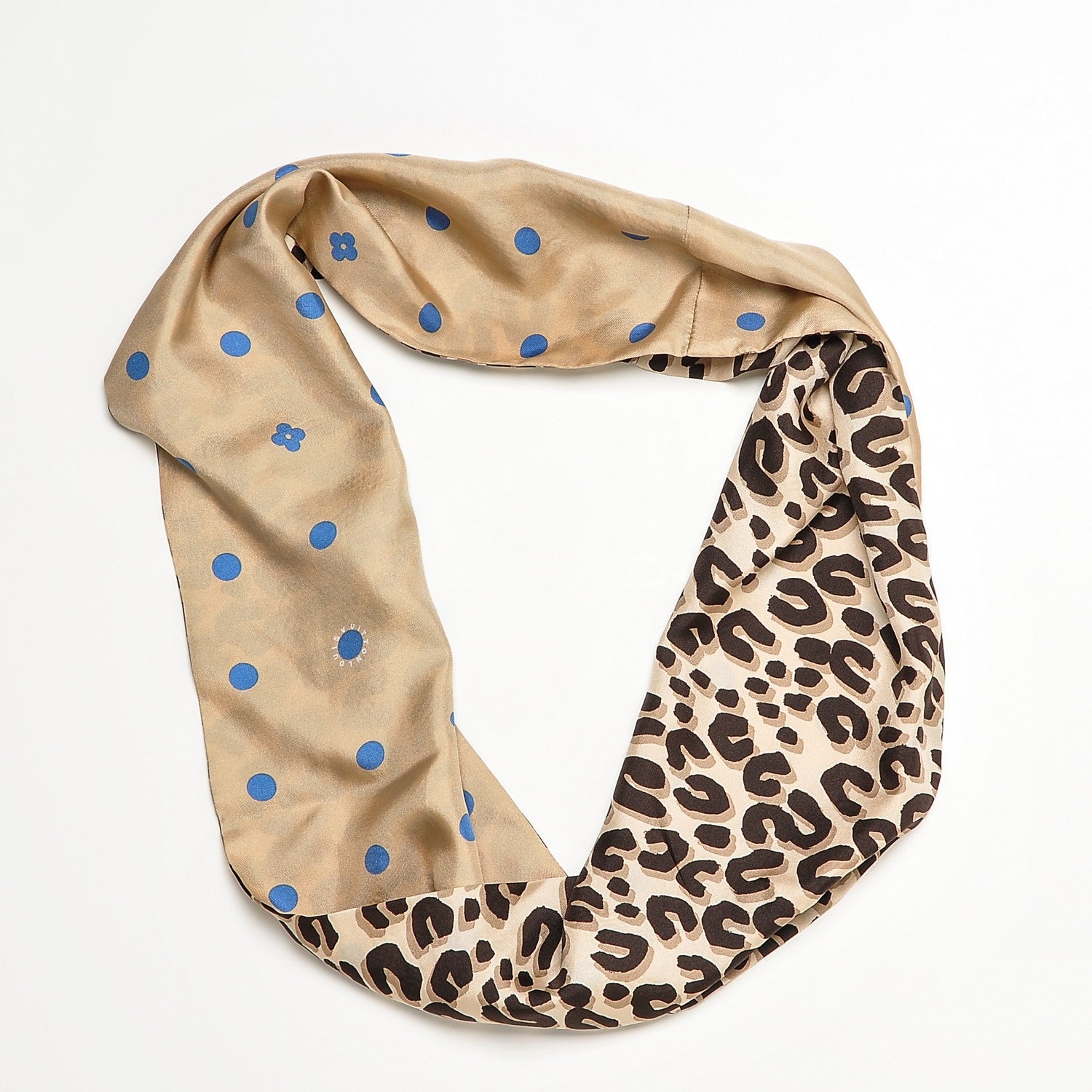 Louis Vuitton Silk Leopard Snood Scarf Beige 3 of 6