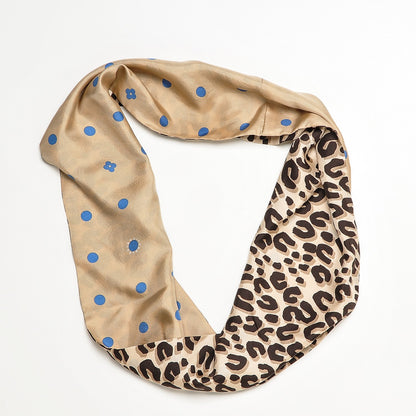 Louis Vuitton Silk Leopard Snood Scarf Beige 3 of 6