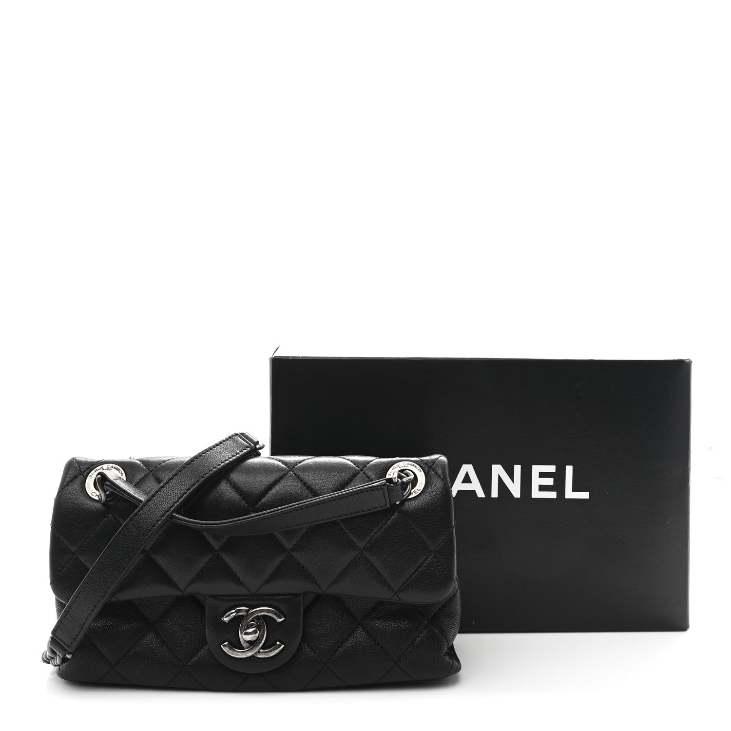 Chanel Shiny Sheepskin Quilted Small Burgundy Rocks Flap Black 11 of 11