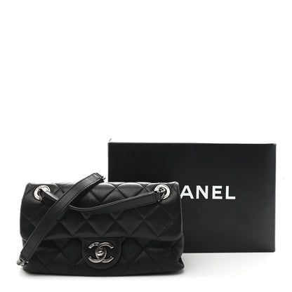 Chanel Shiny Sheepskin Quilted Small Burgundy Rocks Flap Black 11 of 11