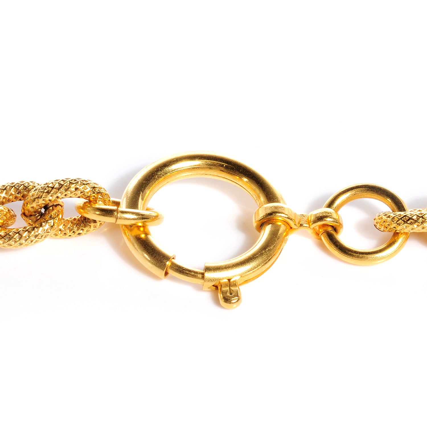 Chanel Textured Etruscan CC Tassel Necklace Gold 4 of 6