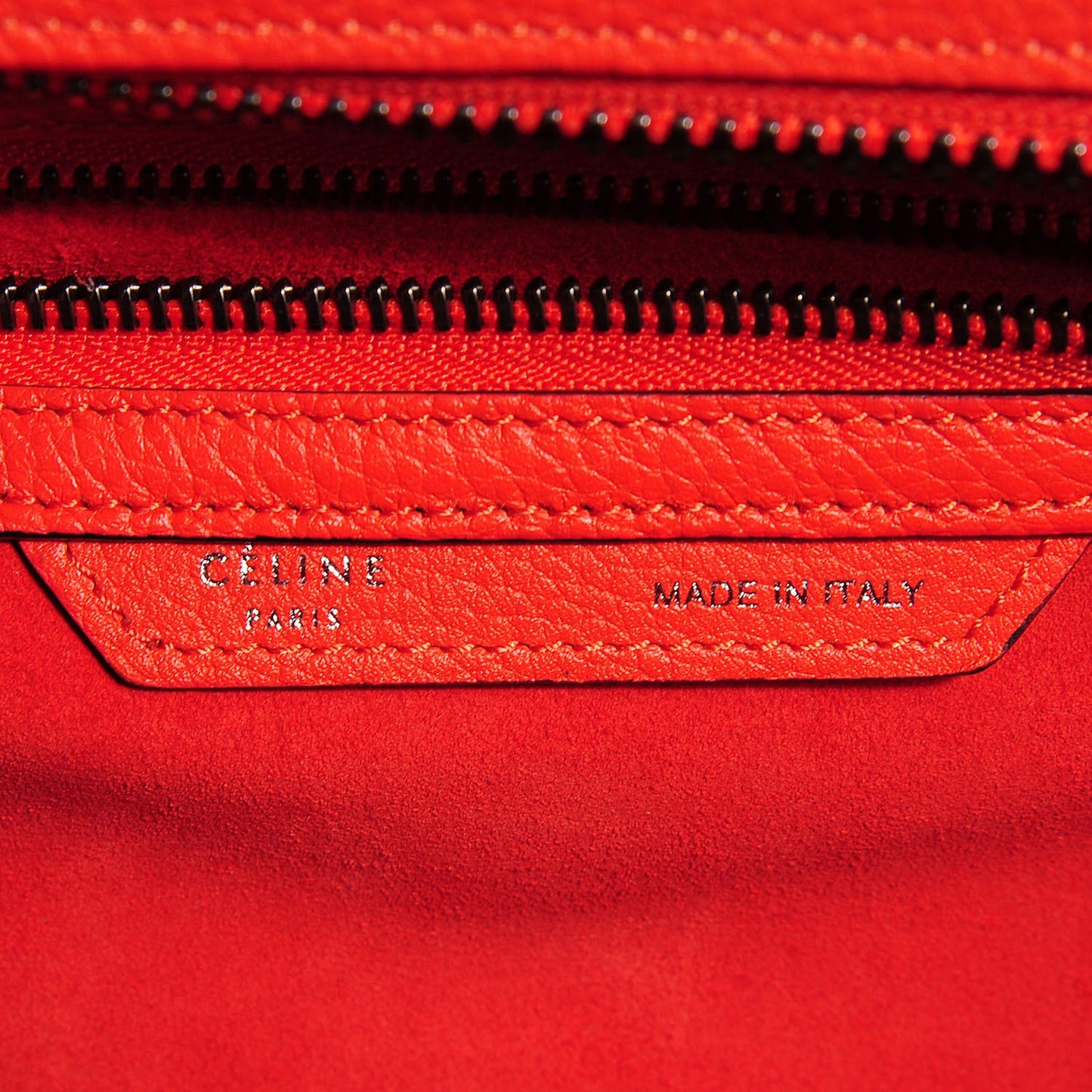 Drummed Calfskin Micro Luggage Vermillion