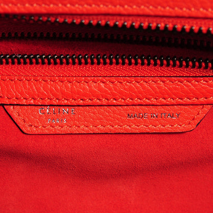 Celine Drummed Calfskin Micro Luggage Vermillion 7 of 8