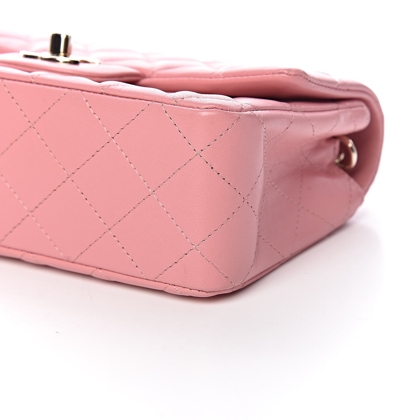 Lambskin Quilted Mini Rectangular Flap Pink