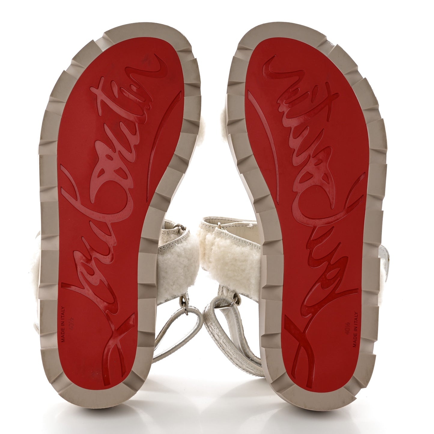 Shearling Lock Sandals 40.5 White