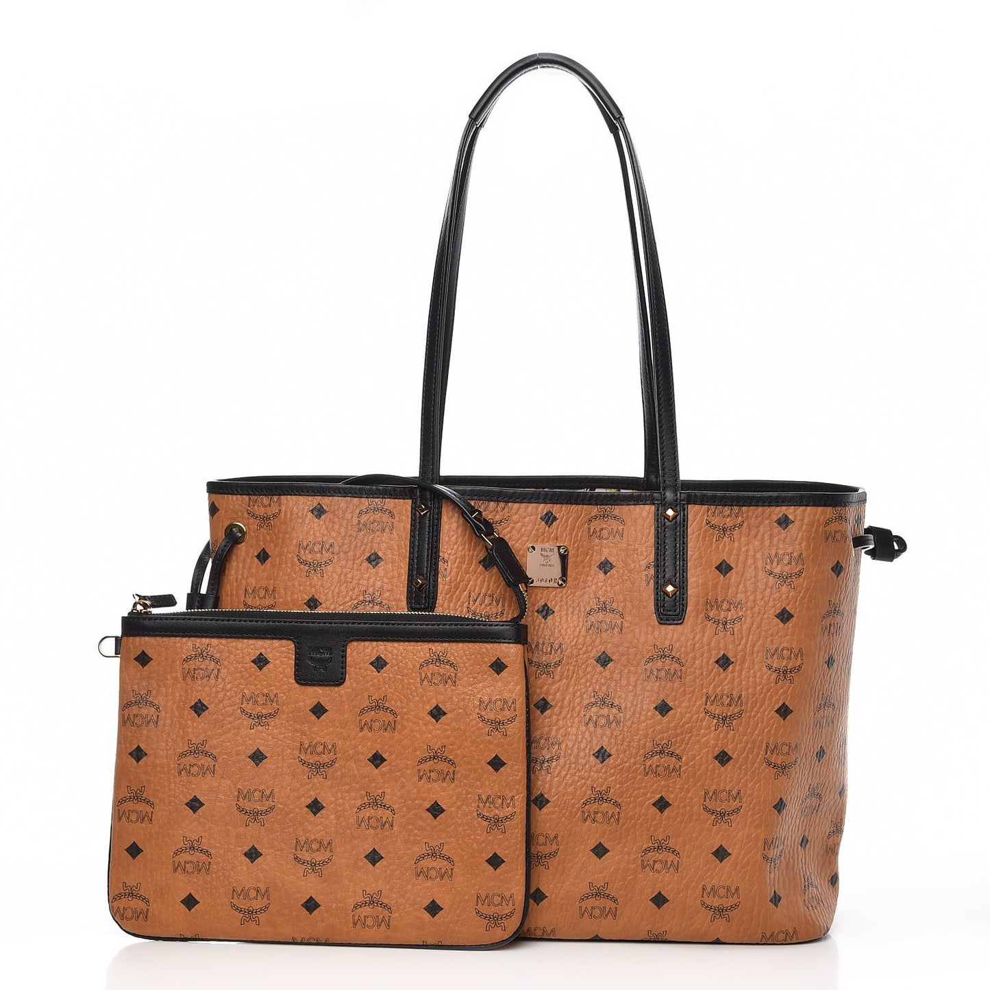 Visetos Medium Project Reversible Shopper Tote Cognac