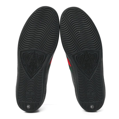 Gucci Miro Soft Calfskin Ayers Web Mens Ace Sneakers 8.5 Black Rosso 5 of 9