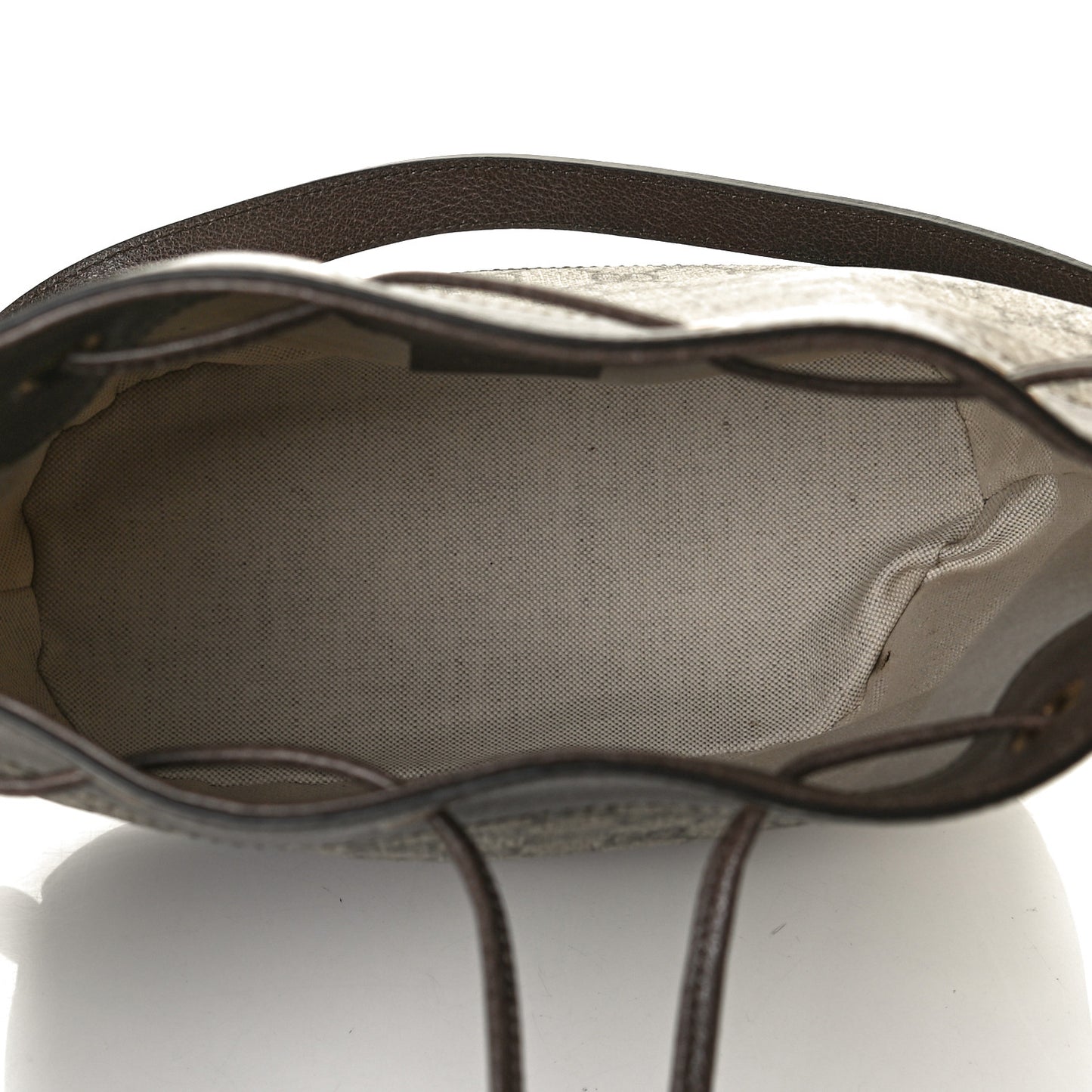 GG Supreme Monogram Web Ophidia Bucket Bag Brown