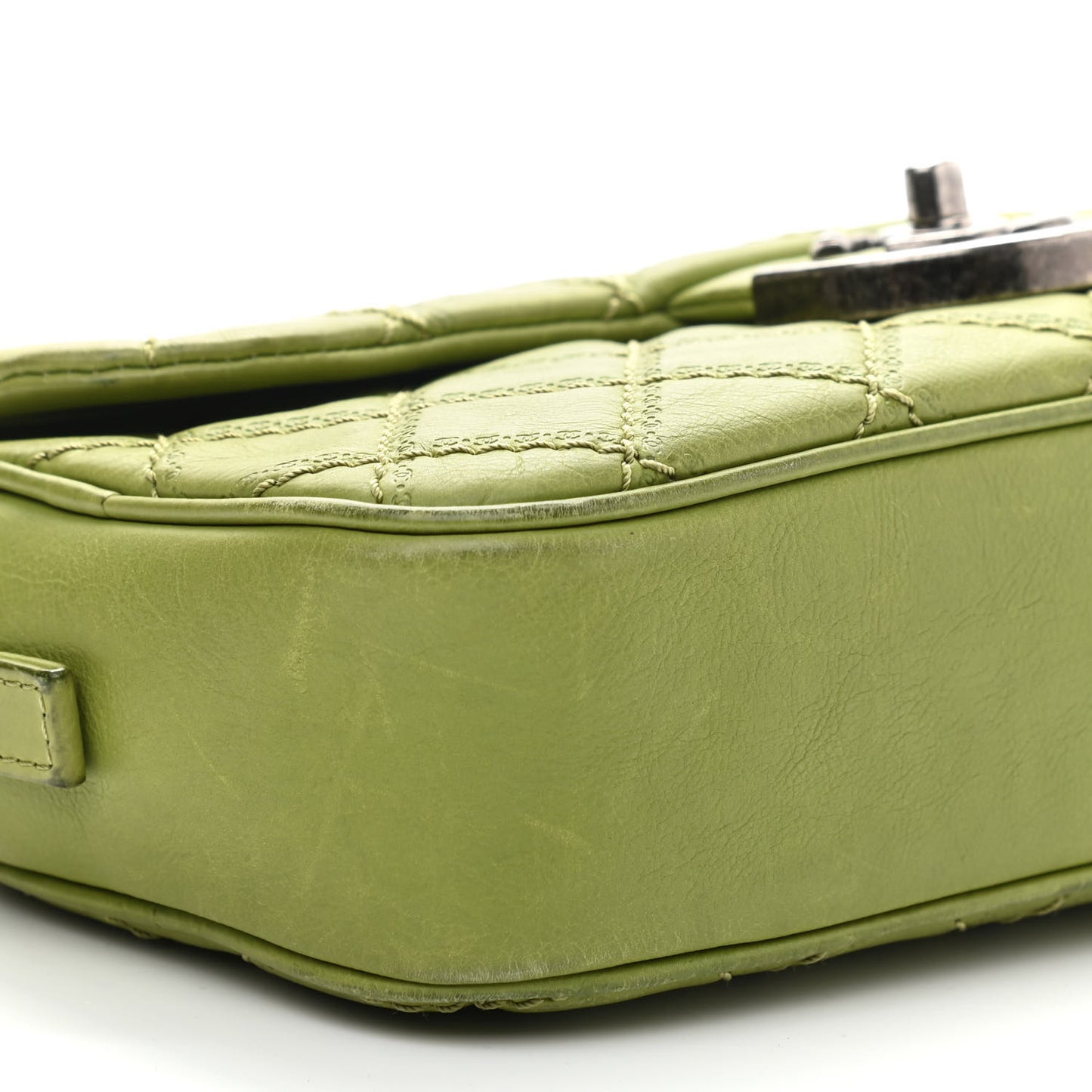 Calfskin Quilted Medium Coco Sporran Flap Green