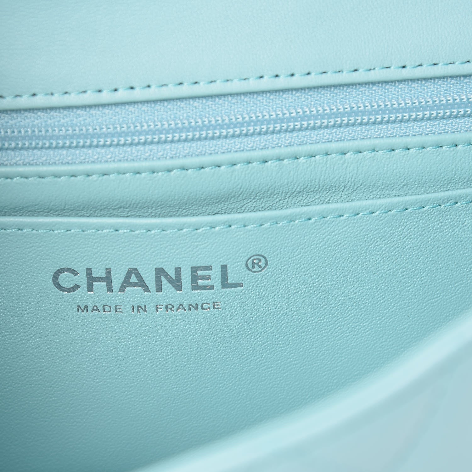 Chanel Lambskin Quilted Mini Rectangular Flap Light Blue 6 of 10