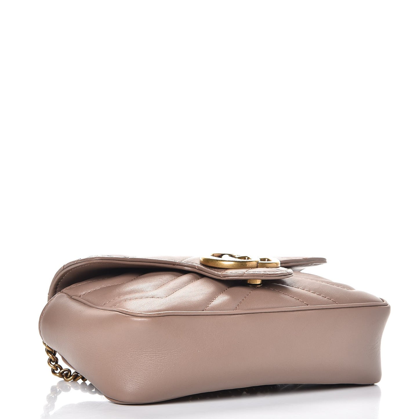 Calfskin Matelasse Super Mini GG Marmont Shoulder Bag Porcelain Rose