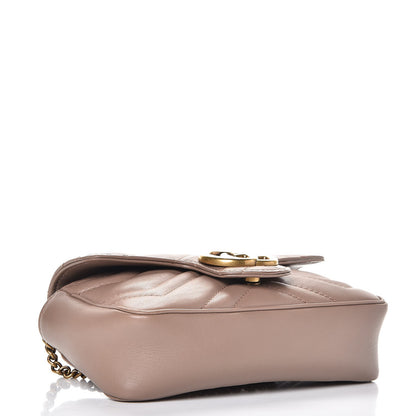 Gucci Calfskin Matelasse Super Mini GG Marmont Shoulder Bag Porcelain Rose 4 of 11