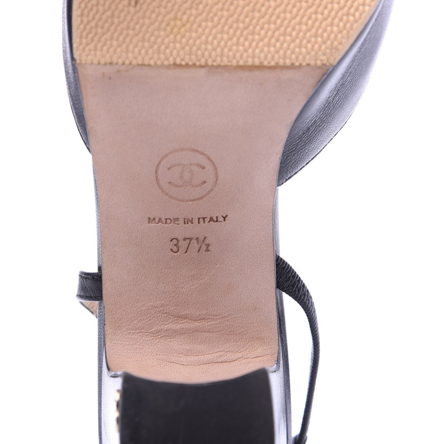 Goatskin Grosgrain Cap Toe CC Slingback Pumps 37.5 Black