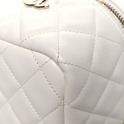 Chanel Lambskin Quilted Cube Chain Wristlet Case White 10 of 12