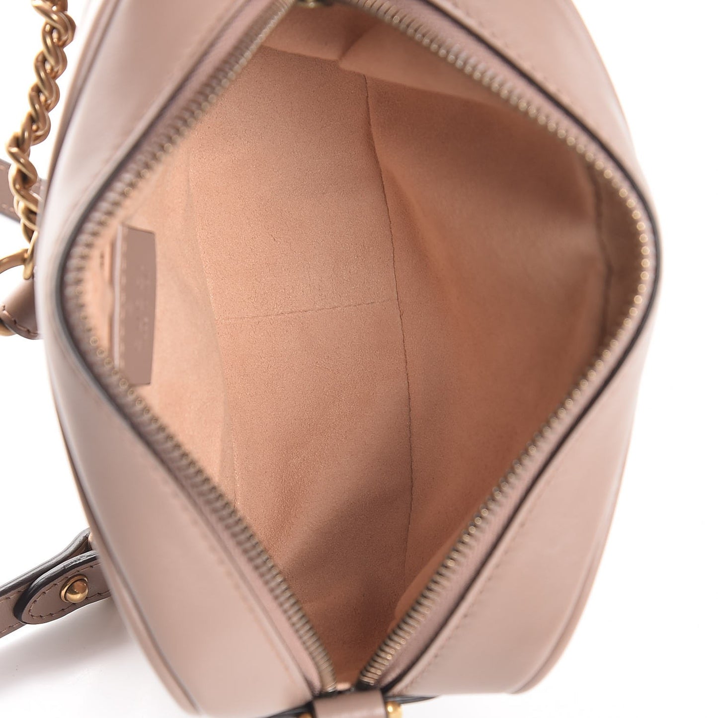 Calfskin Matelasse Mini GG Marmont Chain Shoulder Bag Nude