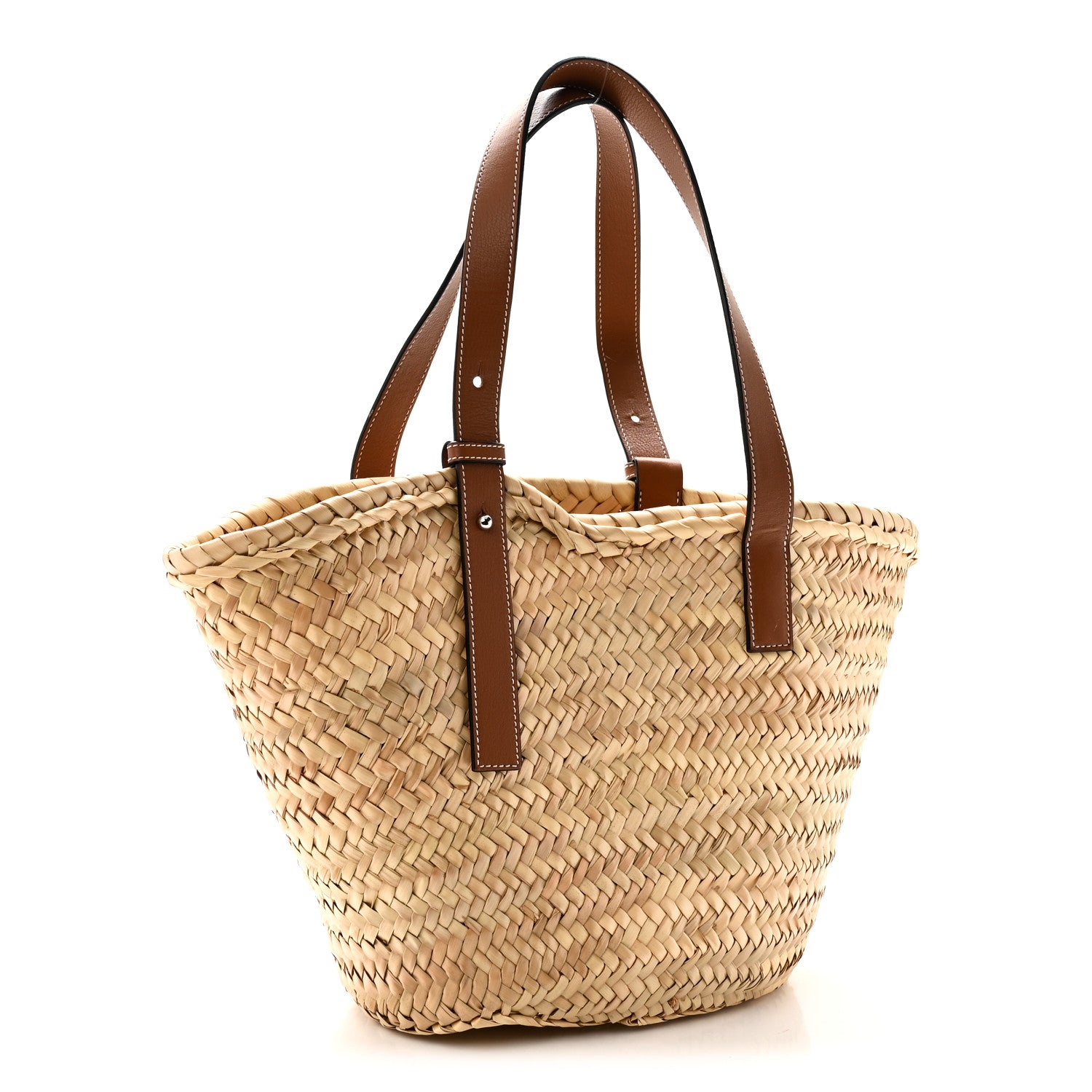 Loewe Raffia Large Basket Tote Bag Natural Tan 3 of 9