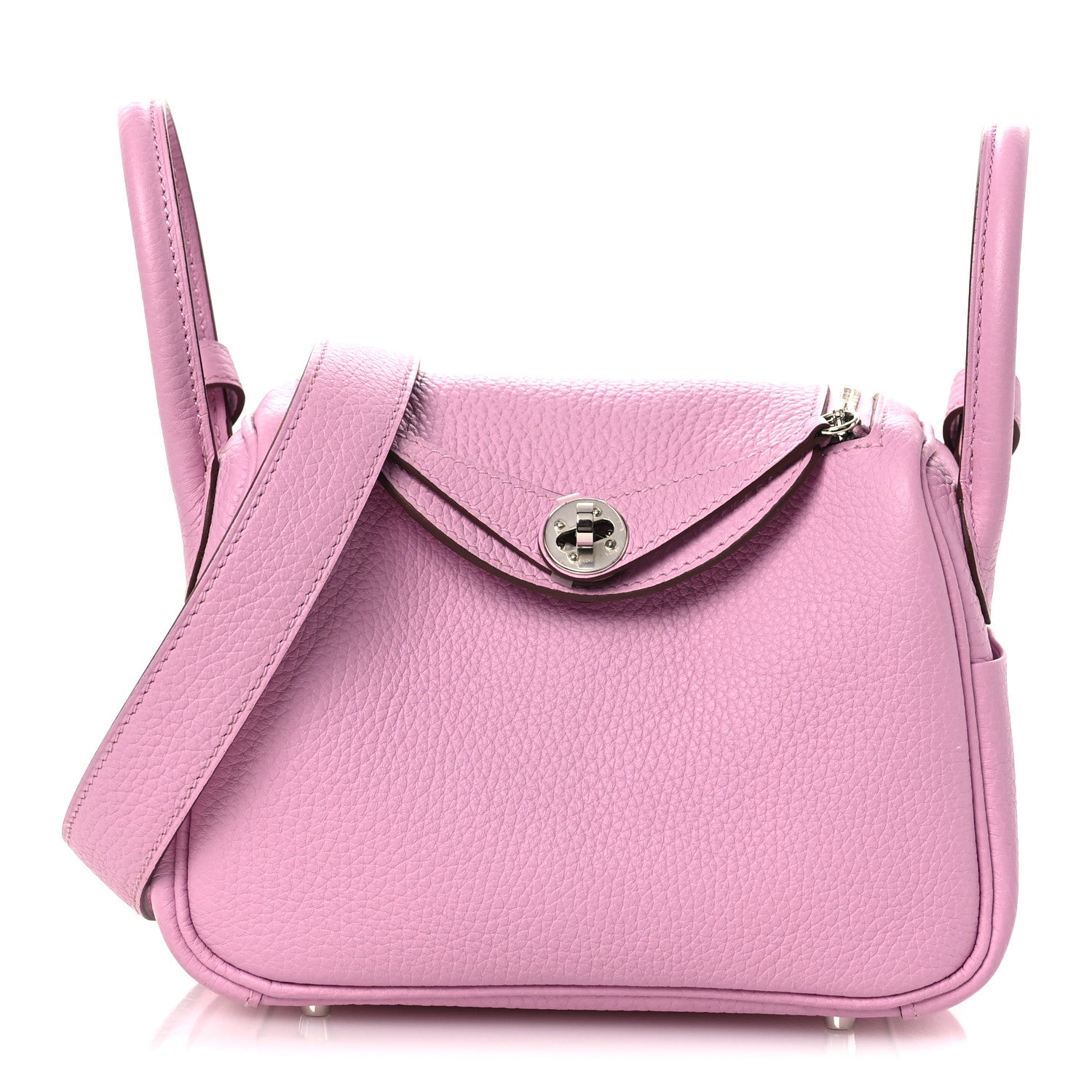 Hermes Taurillon Clemence Mini Lindy 20 Mauve Sylvestre 1 of 14