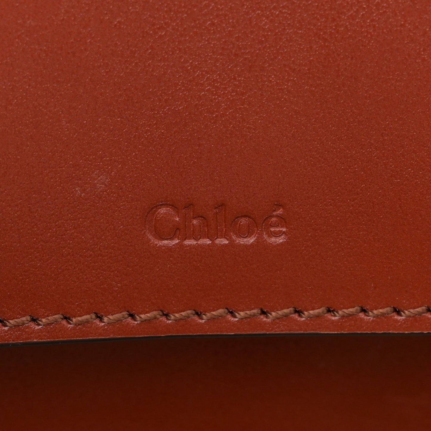 Shiny Calfskin Mini Vanity C Bag Sepia Brown