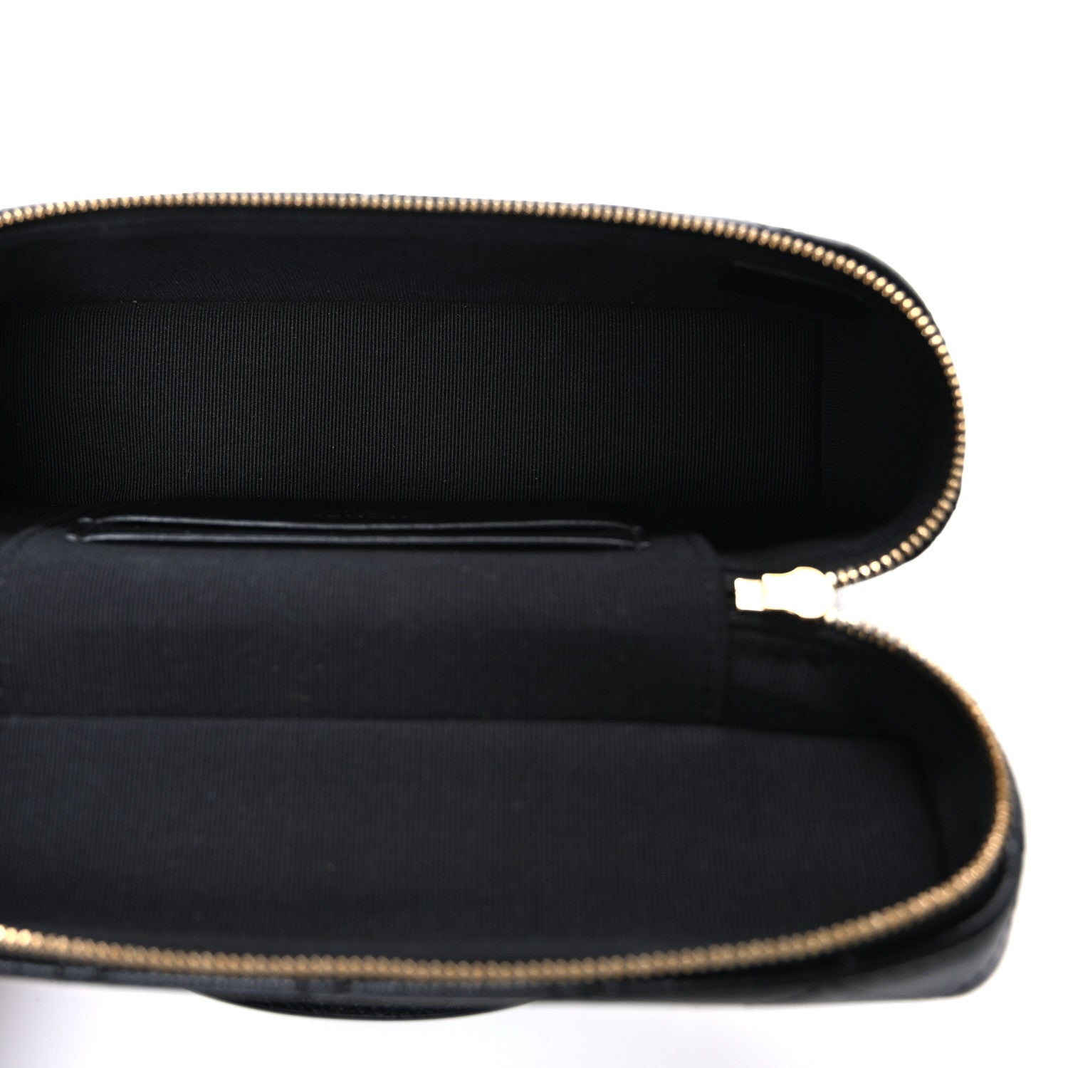 Chanel Goatskin Stitched Top Handle Slim Vanity With Chain Black 5 of 11