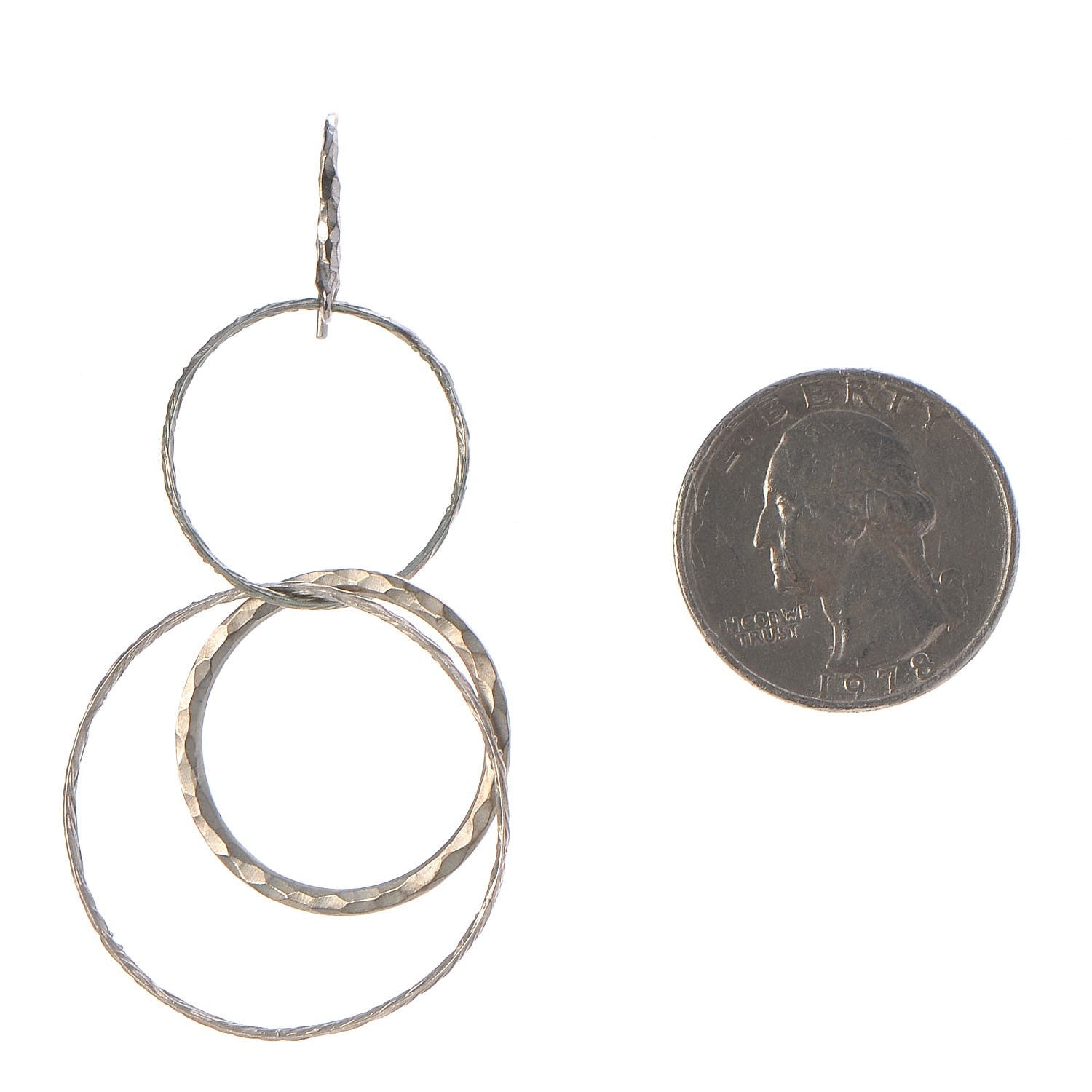 Tiffany Sterling Silver Paloma Picasso Hammered Circles Earrings 2 of 6