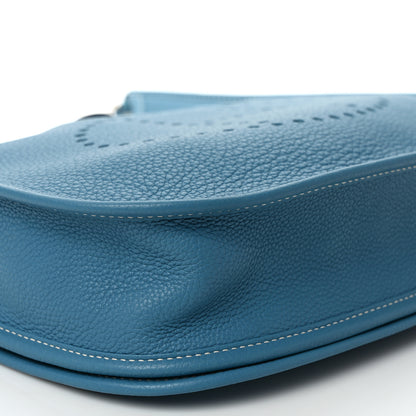 Hermes Taurillon Clemence Evelyne III PM Blue Jean 7 of 9