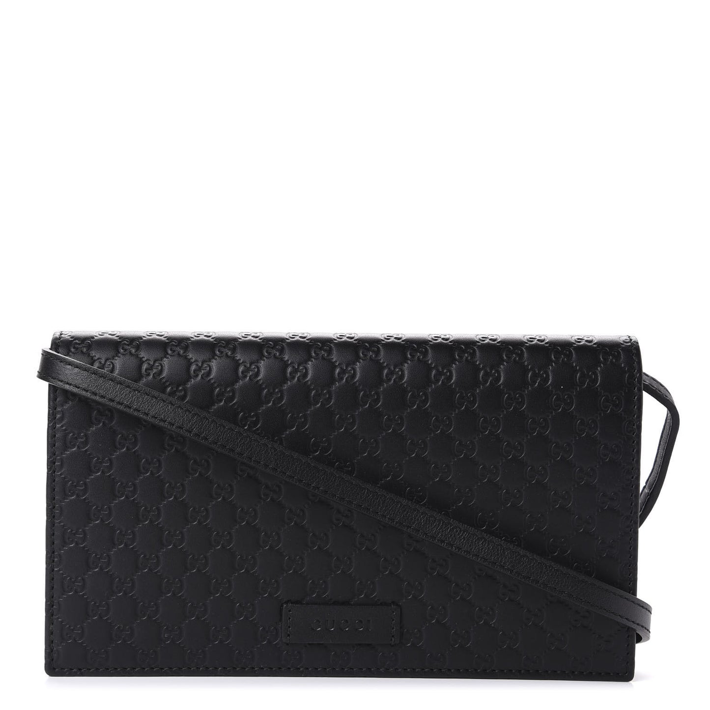 Microguccissima Crossbody Wallet Black