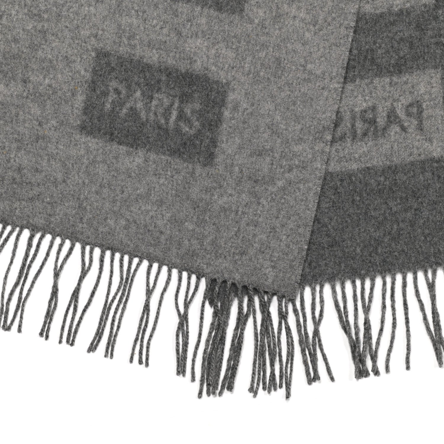 Louis Vuitton Cashmere Baroda Fringe Scarf Grey 3 of 4