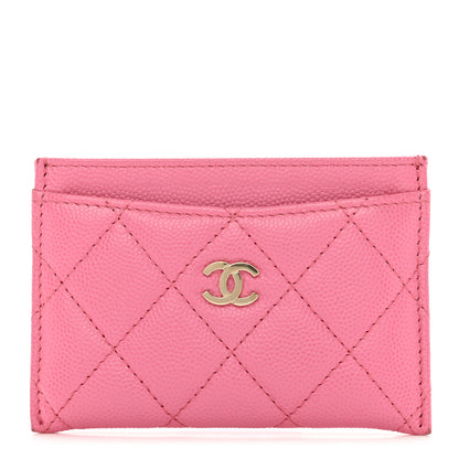 Chanel Caviar Quilted Card Holder Pink 1 of 9