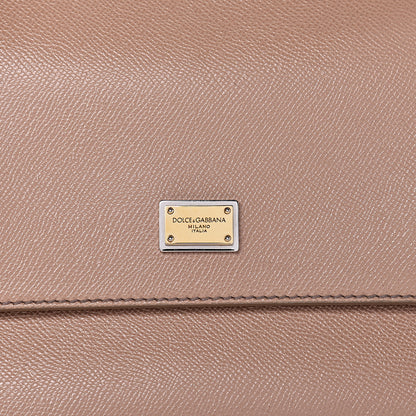 Dolce & Gabbana Dauphine Calfskin Medium Miss Sicily Satchel Tortora Sand 10 of 13