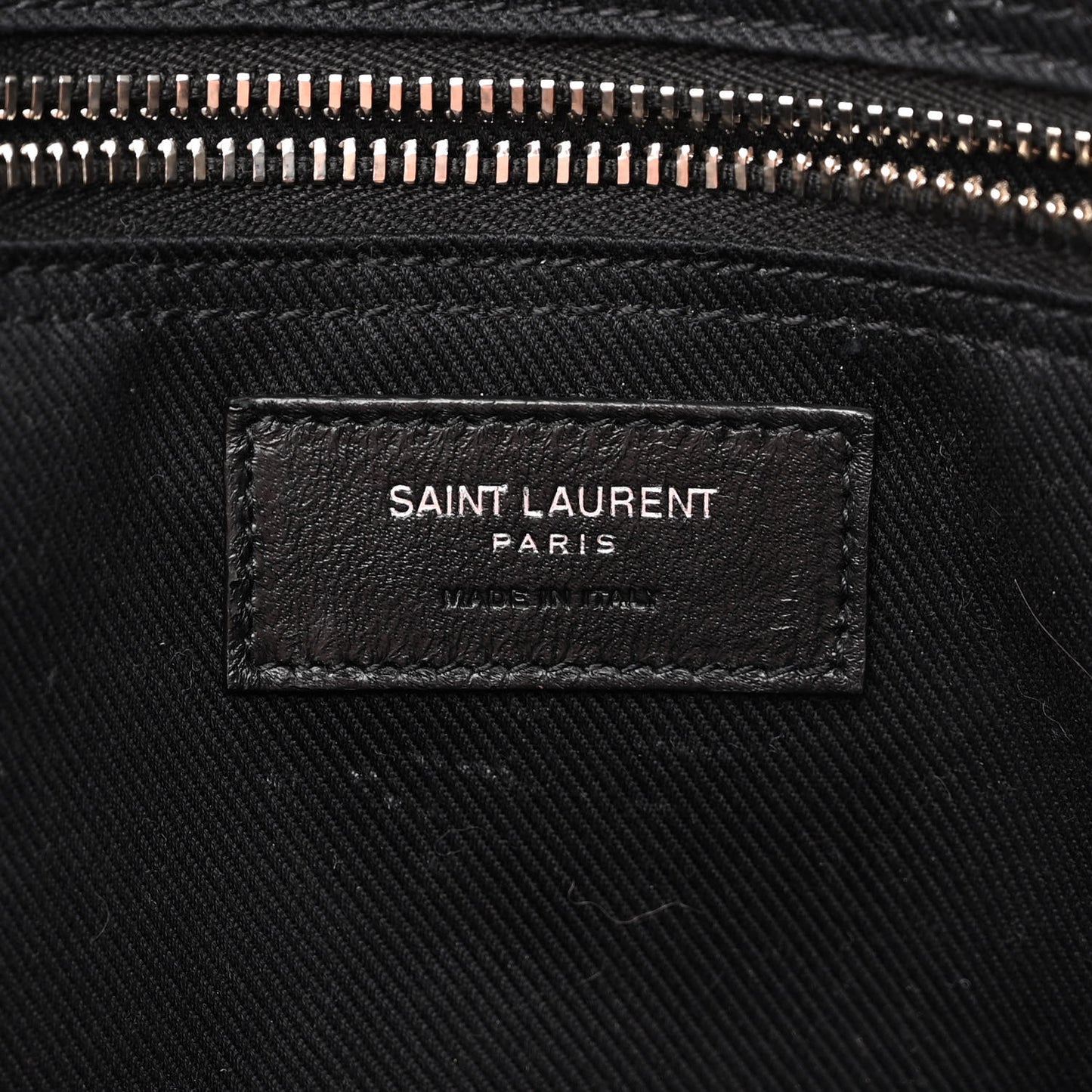Calfskin Rive Gauche North South Tote Black