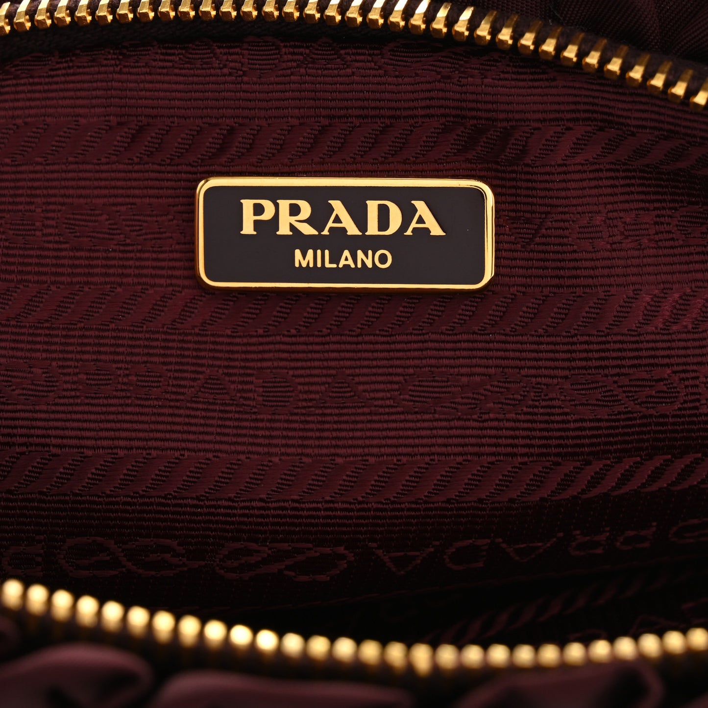 Nylon Ruffle Cosmetic Pouch Burgundy