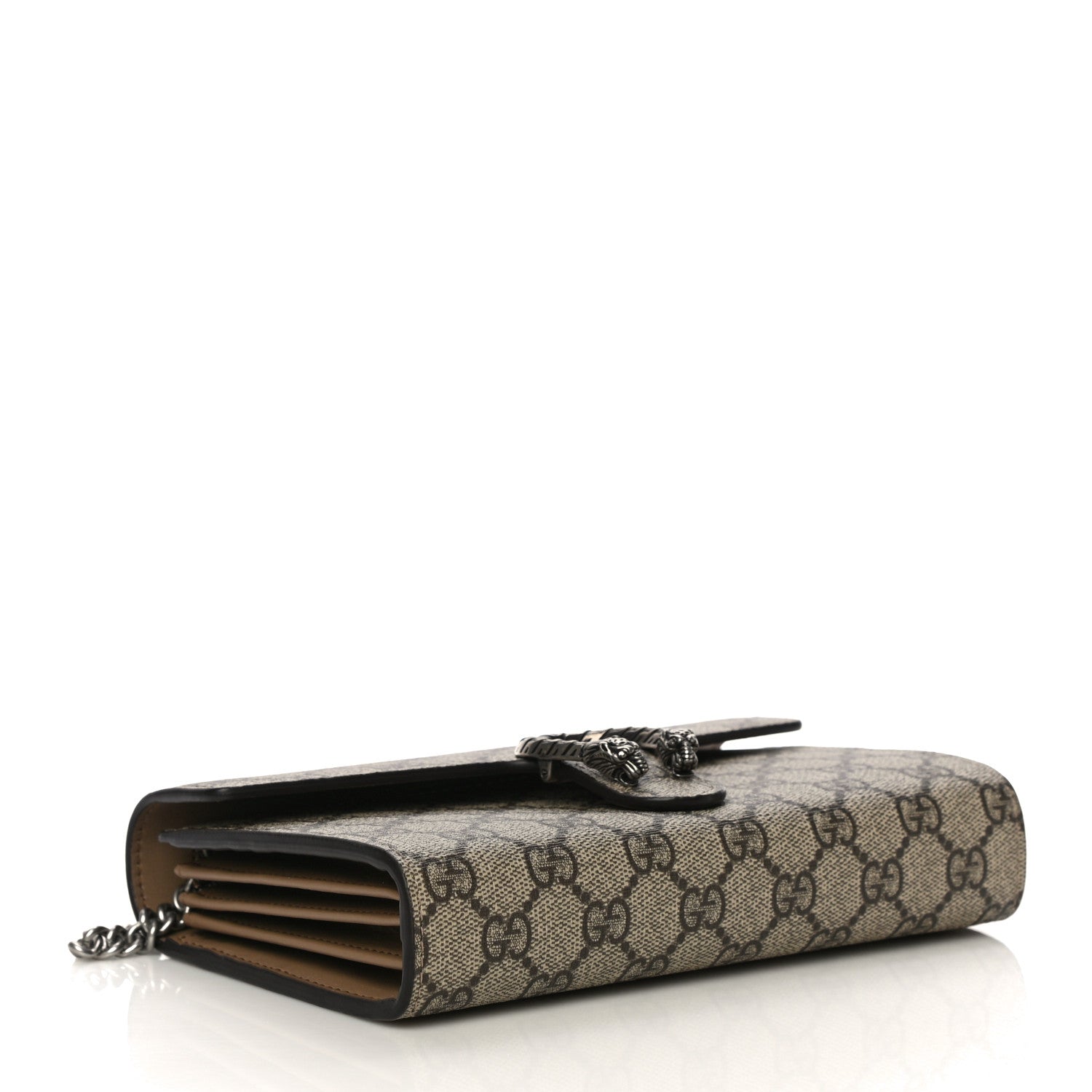 Gucci GG Supreme Monogram Mini Dionysus Chain Wallet Beige Taupe 4 of 11