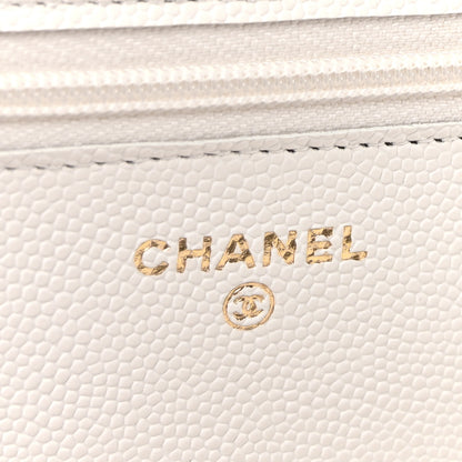 Chanel Caviar Quilted Enamel Coco Casino Wallet On Chain WOC White 6 of 12