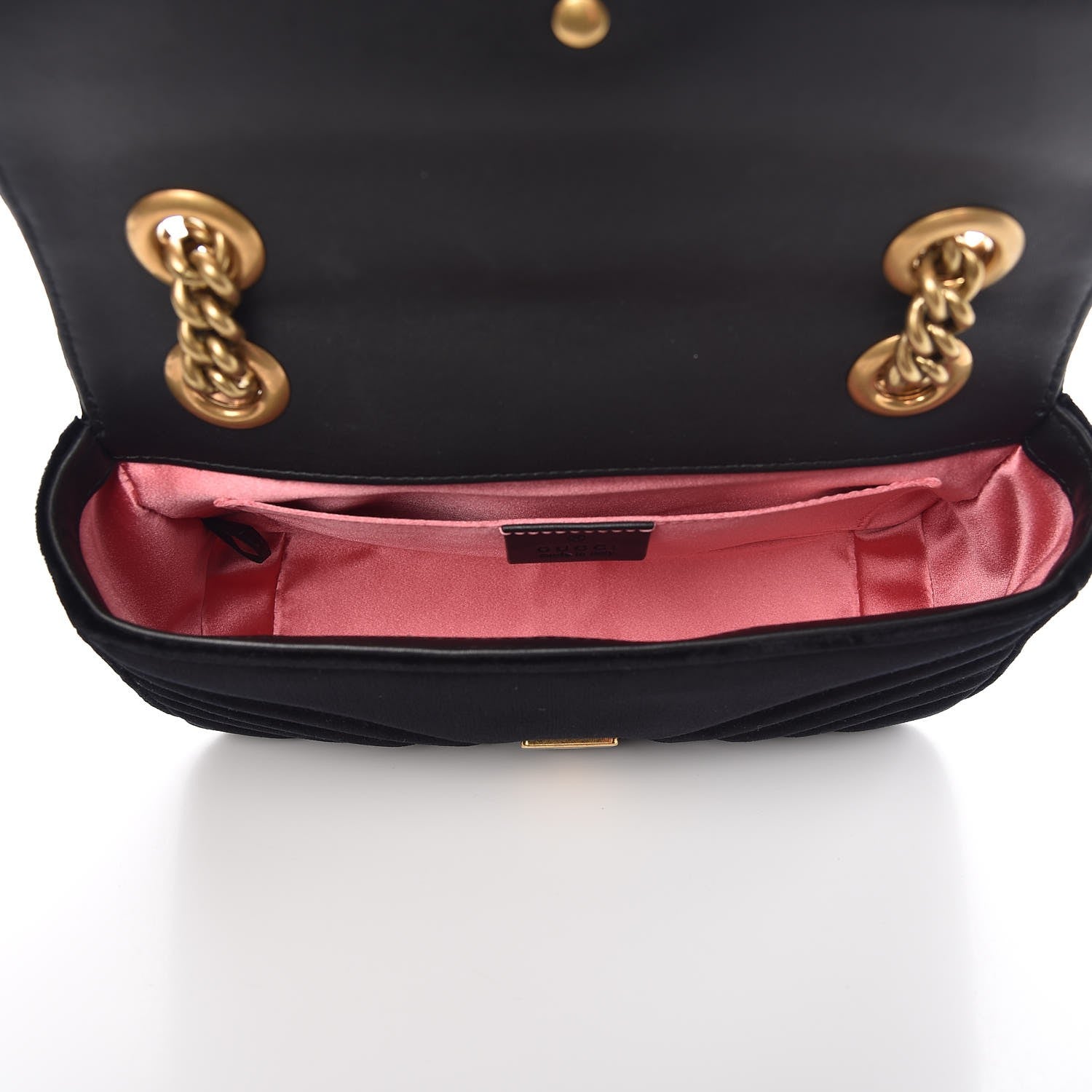 Gucci Velvet Matelasse Mini GG Marmont Shoulder Bag Black 5 of 7