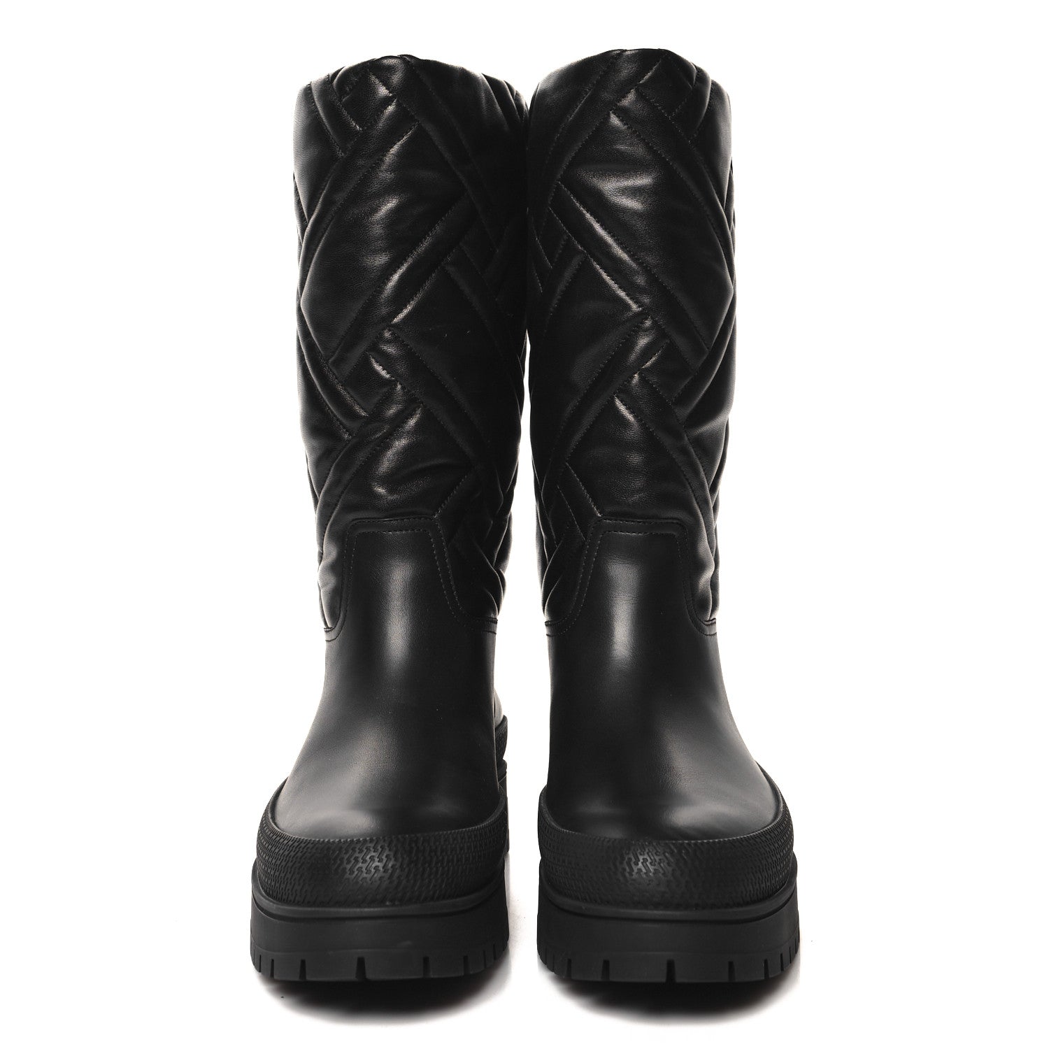 Hermes Goatskin Quilted Fuji Boots 38 Black 2 of 8