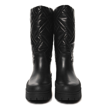 Hermes Goatskin Quilted Fuji Boots 38 Black 2 of 8