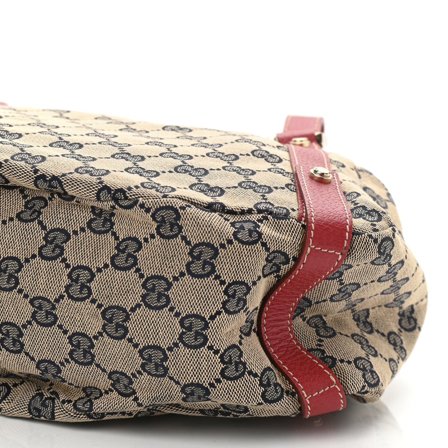 Monogram Medium Abbey Shoulder Bag Navy Red