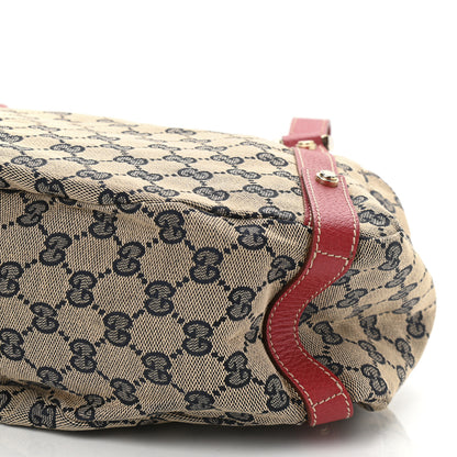 Gucci Monogram Medium Abbey Shoulder Bag Navy Red 10 of 10