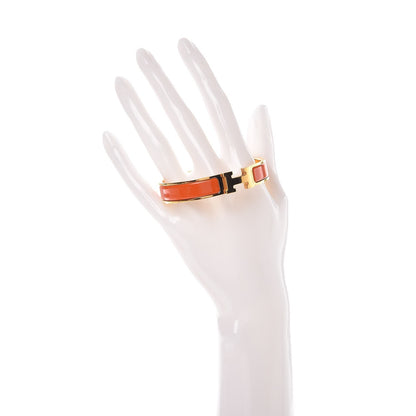 Hermes Enamel Narrow Clic Clac H Bracelet GM Orange 2 of 6