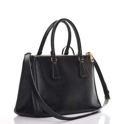 Prada Saffiano Small Galleria Double Zip Tote Black 4 of 9