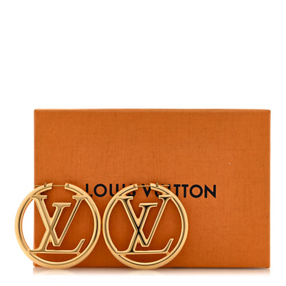 Louis Vuitton Metal Louise Hoop Earrings Gold 5 of 5