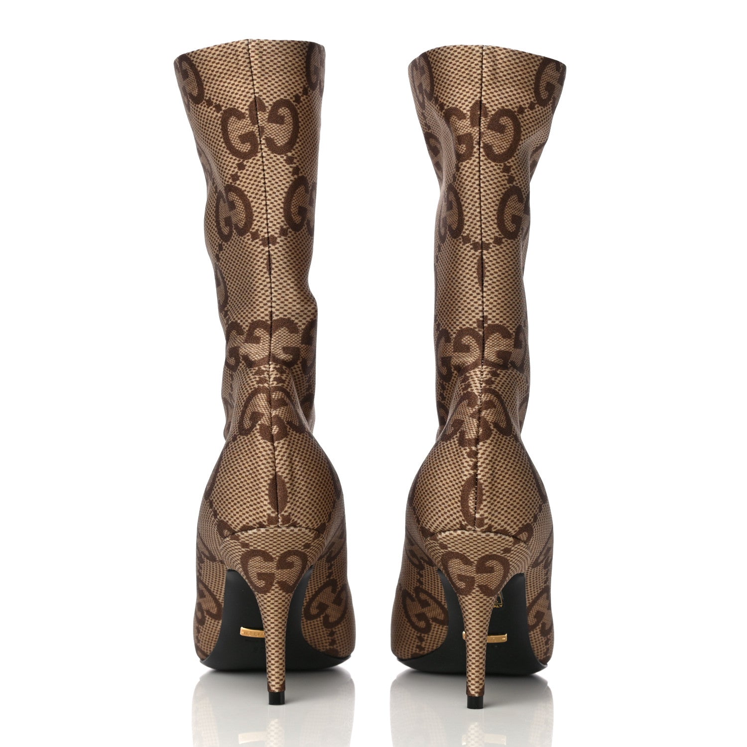 Balenciaga X GUCCI Jersey Maxi GG Monogram Crepe Knife Booties 37 Camel Ebony 5 of 10
