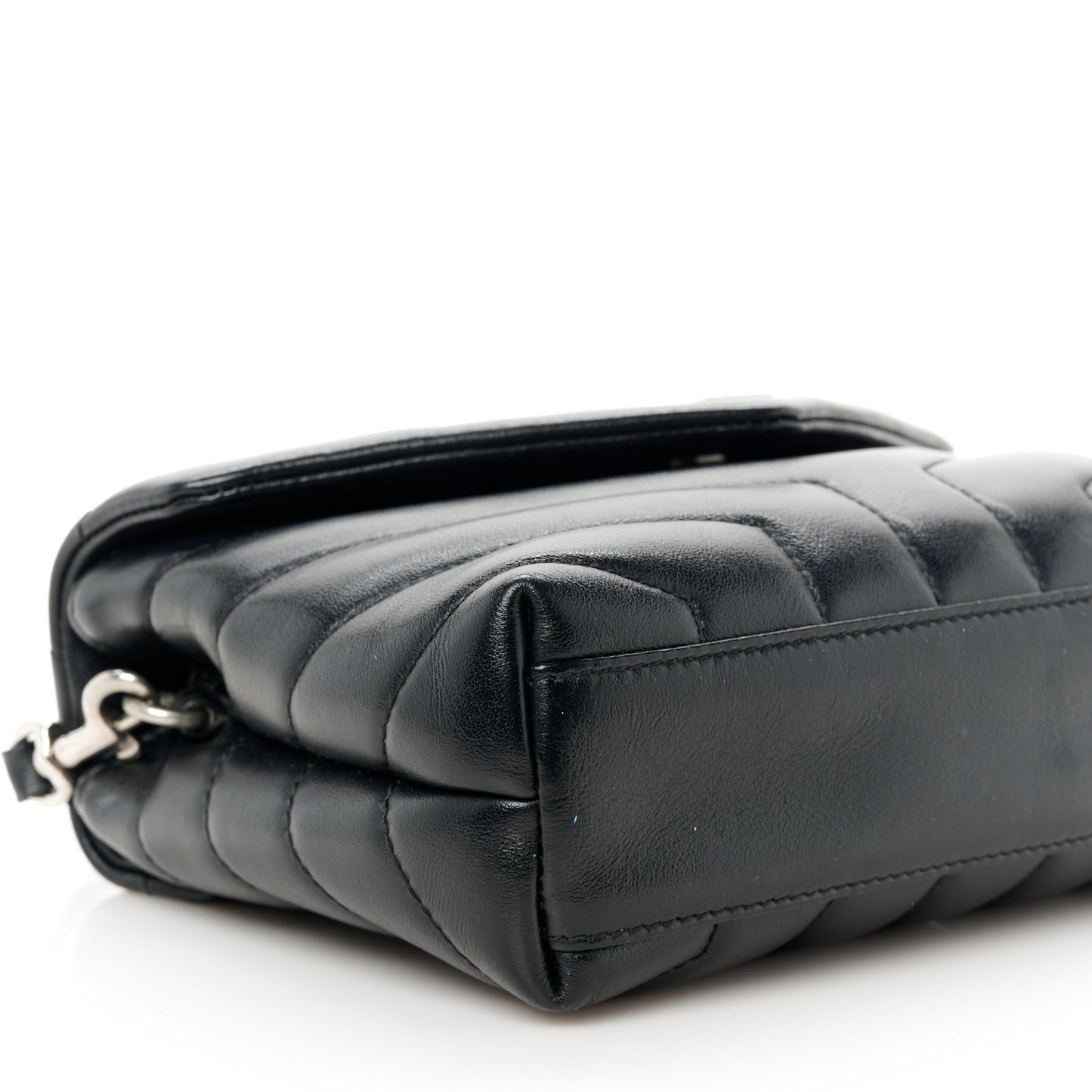 Calfskin Y Quilted Monogram Toy Loulou Crossbody Bag Black